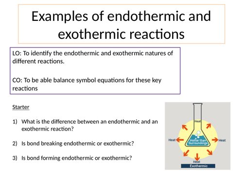 Exo And Endothermic Reactions Tes Exo 2020
