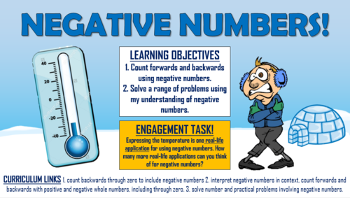 KS2 Negative Numbers!