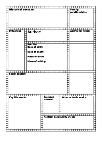 Make-Your-Own Revision Notes: Author Study