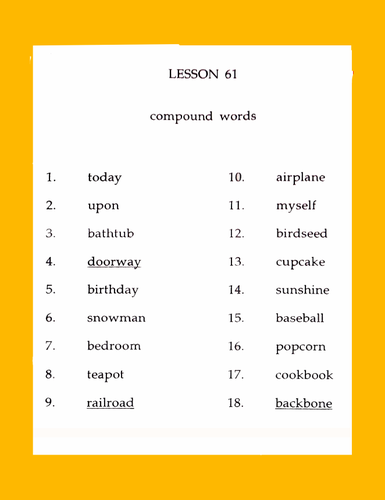 orange spelling list Montessori