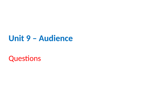 IGCSE Cambridge ICT – Section 9 – Audiences