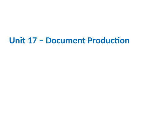 IGCSE Cambridge ICT – Section 17 – Document Production