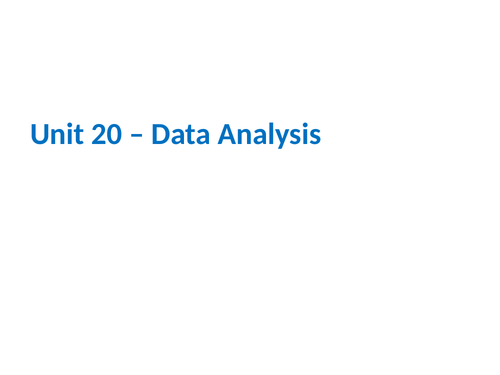 IGCSE Cambridge ICT – Section 20 – Data Analysis