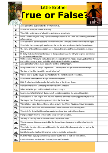 Little Brother - True or false revision activity