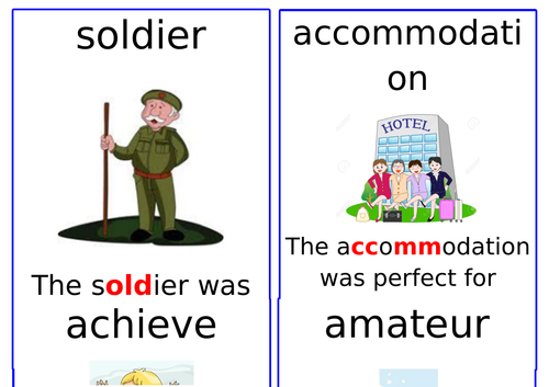 Y5 and 6 key spelling prompts
