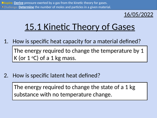 OCR A level Physics: Kinetic Theory of Gases