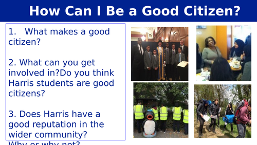 Active citizenship lesson, presentation and peer assessment