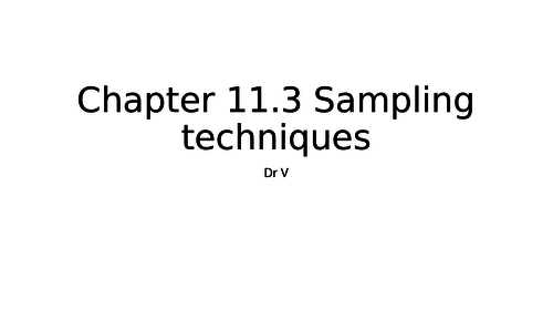 Chapter 11.3 Sampling techniques OCR Biology A GCE