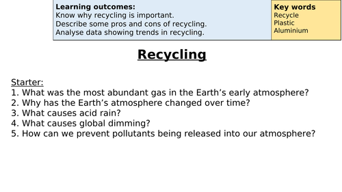 Using and Recycling Materials