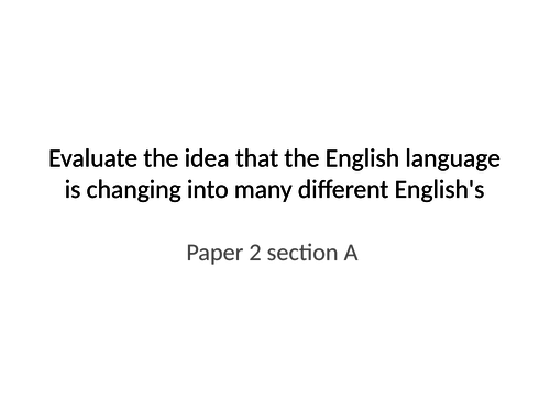 A-Level English Language, past paper plans AQA