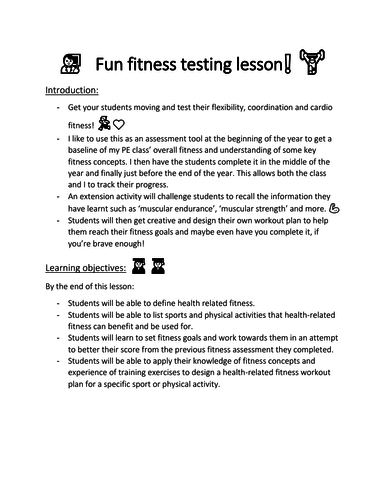 Fun fitness testing: flexibility, cardio and more.