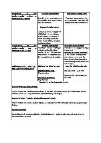 BTEC SPORT Unit 1 EXAM REVISION RESOURCE LEVEL 3