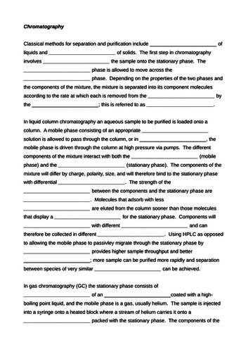 Column and gas chromatography