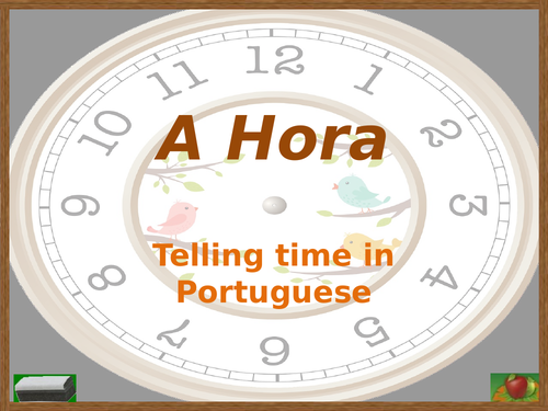 Horas (Time in Portuguese) PowerPoint