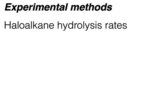 Practical details on following halogenoalkane hydrolysis rates