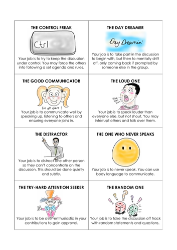 Discussion Role Play Cards