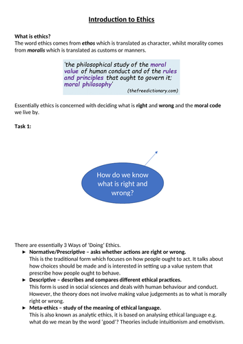 Introduction to Ethics A-Level