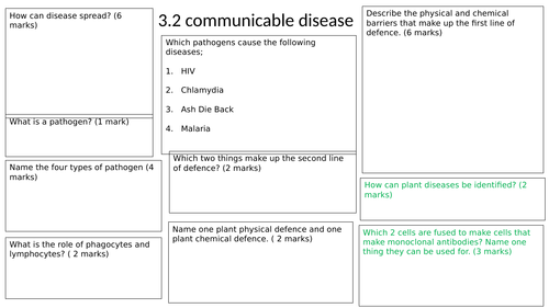Communicable Disease revision mat