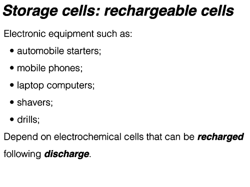 Storage and Fuel Cells