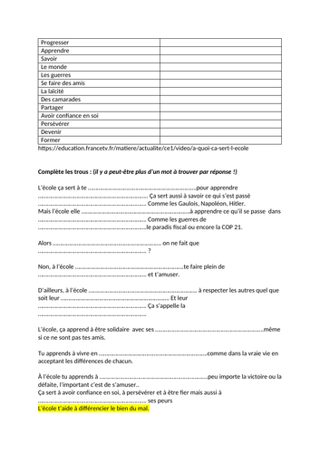 A level - école - authentic listening task