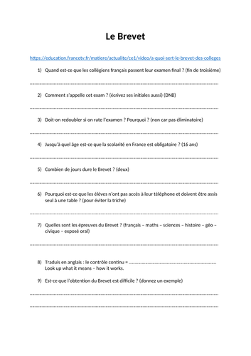 A level - le brevet - (authentic) listening questions