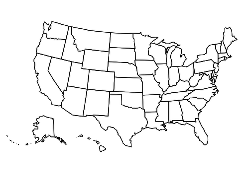 Blank USA Map