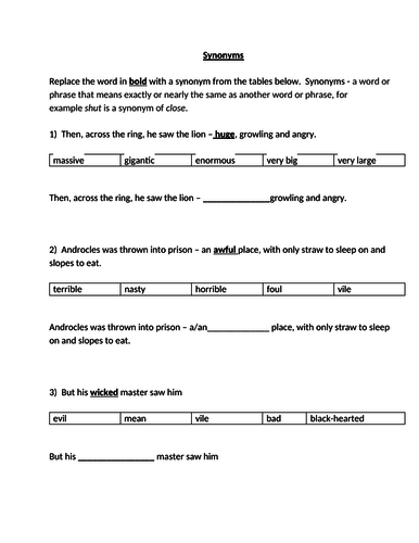 RWI  Lions Paw Worksheets