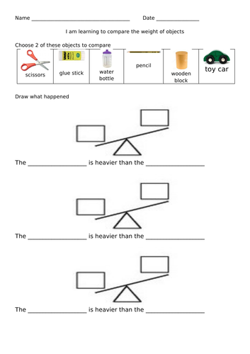 Comparing weights using balance scales | Teaching Resources