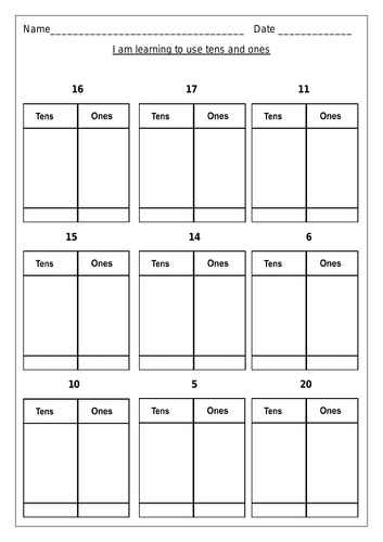 Place value to 100 ~Making numbers to 100 using tens and ones apparatus ...