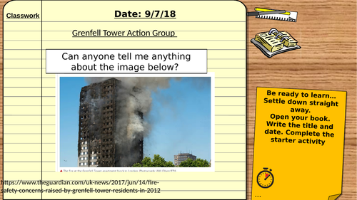 AQA Citizenship 9-1:  Being an active citizen lesson - case study. Justice4Grenfell