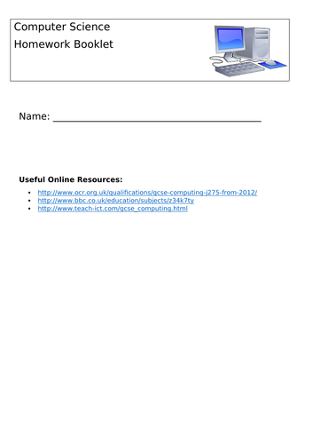 GCSE Computer Science Homework Booklet