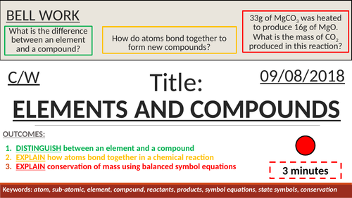 KS4 New GCSE - Elements and Compounds (Atomic Structure)