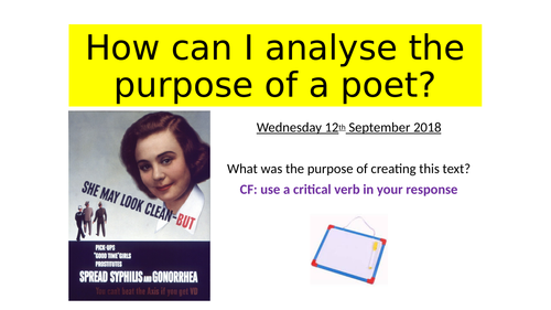 AQA Unseen Poetry lesson - Who's for the Game?
