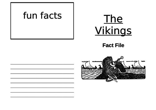 Blank Viking Fact File - Research and Writing Activity