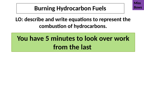 AQA 1-9 Chemistry Combustion
