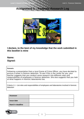 Unit 9: Forensic Detection - 1.1 Roles and Responsibilities
