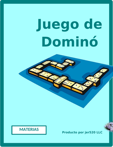 Materias (School Subjects in Spanish) Dominoes