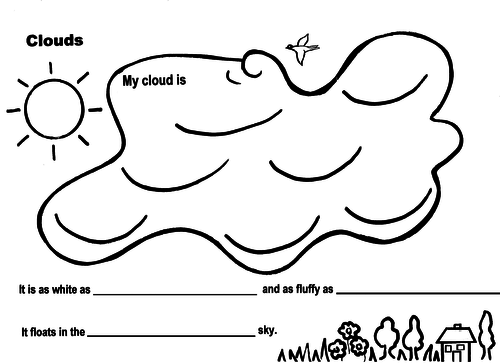 Clouds Poetry-Writing Frame, guided, KS1