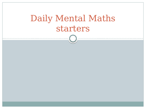 Place value lesson starters