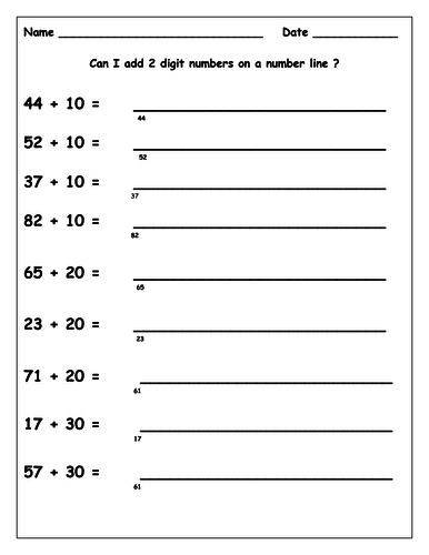 adding-2-digit-numbers-using-a-number-line-teaching-resources