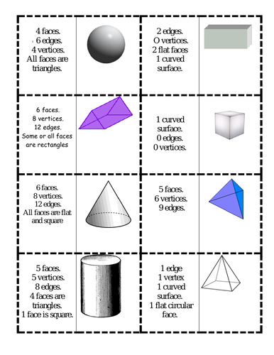 3D shape dominoes