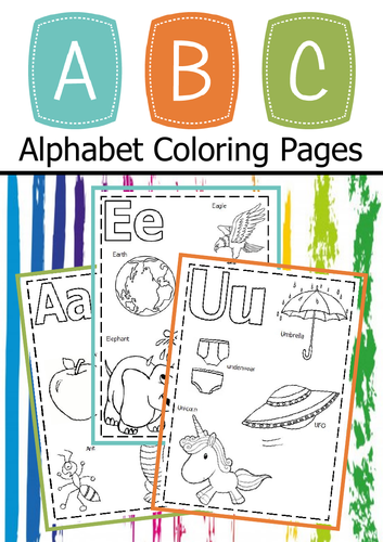 Alphabet Coloring Pages For Kindergarten & Pre - KG | Teaching Resources