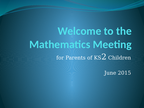 maths presentation to parents