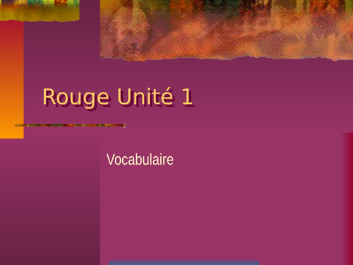 Rouge Unit 1 Vocabulary PowerPoint