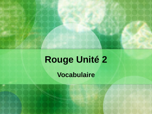 Rouge Unit 2 Vocabulary PowerPoint