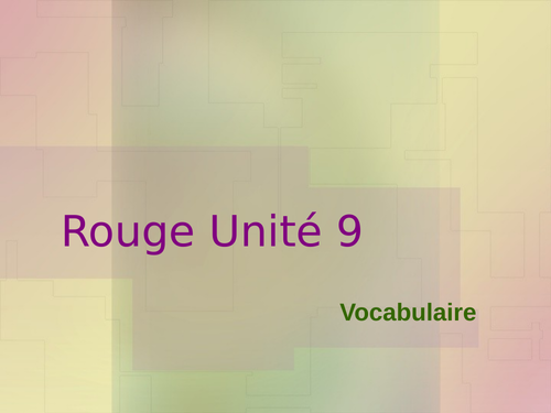 Rouge Unit 9 Vocabulary PowerPoint