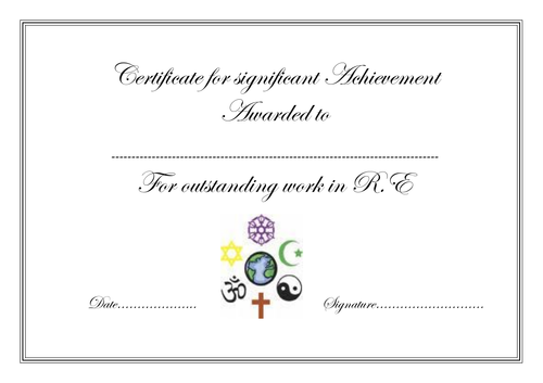 Religious Education certificates excellent | Teaching Resources