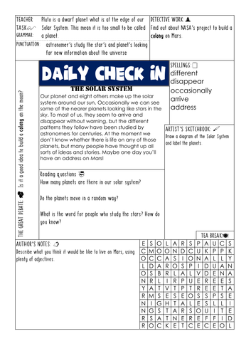 SPaG starter resource to last all week! (based on Y3&4 spelling list)