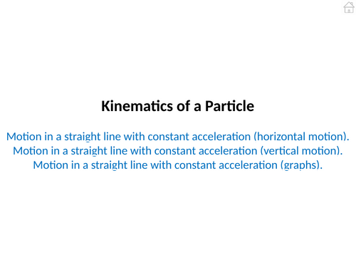 Kinematics of a Particle Mechanics 1 PowerPoint