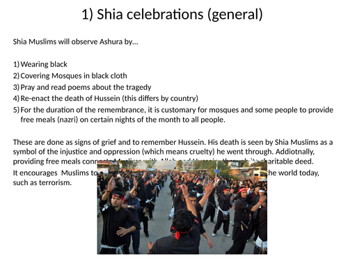 AQA A Islam practices - Ashura lesson and resources